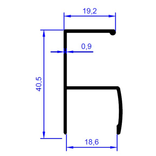 Profil aluminiu tip maner Y, aluminiu, negru mat, fara perie, 2.5 m
