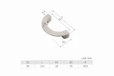Maner mobila BRON 96 mm, brushed gold