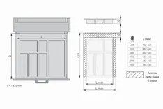 Suport tacamuri 700 mm Axispace, plastic, alb